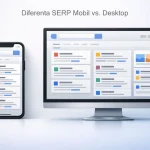 Diferenta SERP Mobil vs. Desktop Comparatie intre afisarea rezultatelor pe mobil si desktop